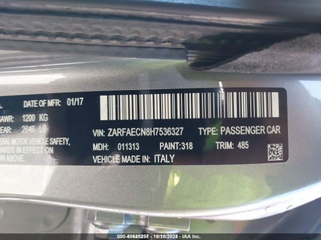 2017 ALFA ROMEO GIULIA ZARFAECN8H7536327 Photo 8