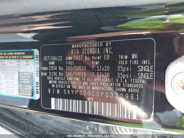 KIA Telluride Ex X-line 2023 5XYP3DGC3PG330961 Image 9