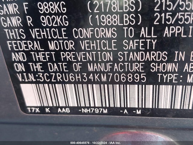 Honda HR-V LX 2019 3CZRU6H34KM706895 Image 9