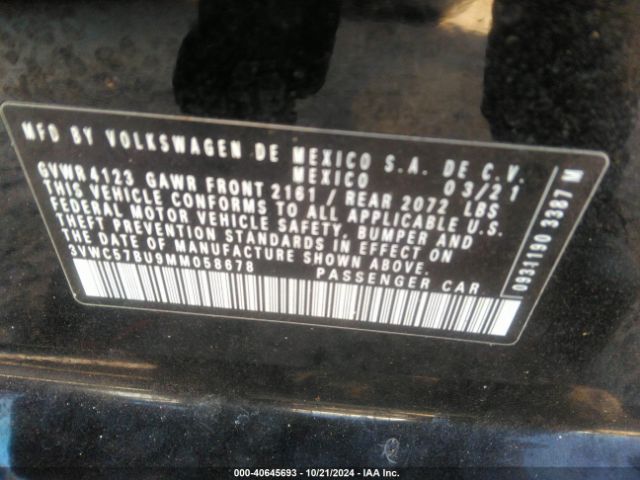 3VWC57BU9MM058678 Volkswagen Jetta 1.4t R-line/1.4t S/1.4t Se