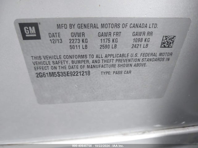 2014 CADILLAC XTS 2G61M5S35E9221218 Photo 8