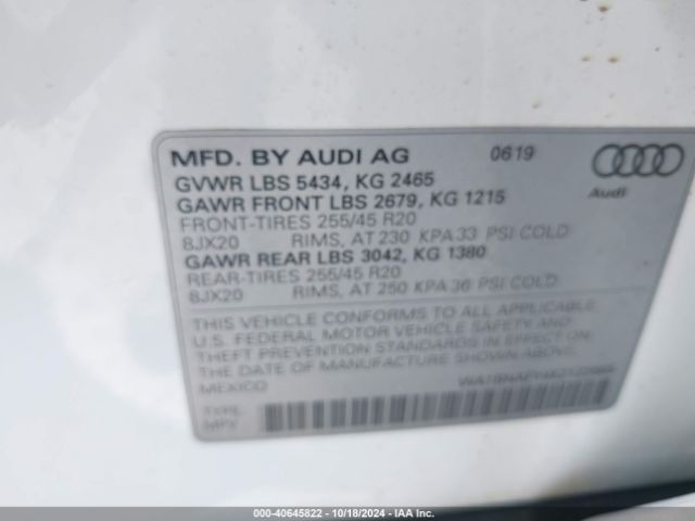 WA1BNAFY4K2122665 Audi Q5 45 Premium