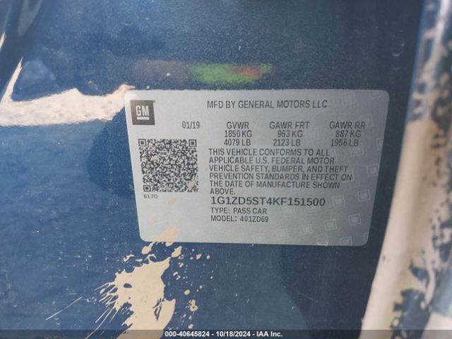 1G1ZD5ST4KF151500 Chevrolet MALIBU LT