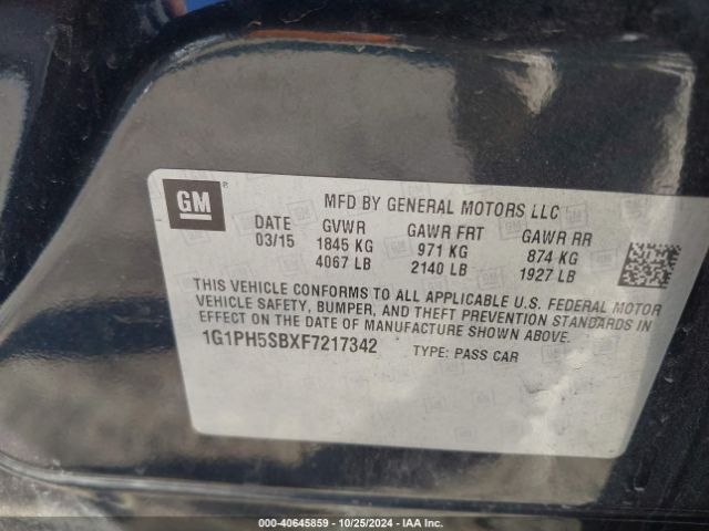 1G1PH5SBXF7217342 Chevrolet Cruze Eco Auto