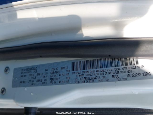 3C6JR6DG2JG244712 RAM 1500 Tradesman  4x2 8' Box