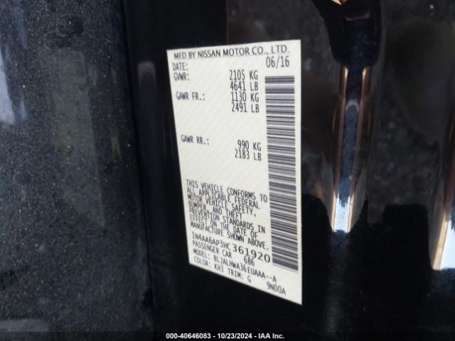 1N4AA6AP3HC361920 Nissan Maxima 3.5 Platinum