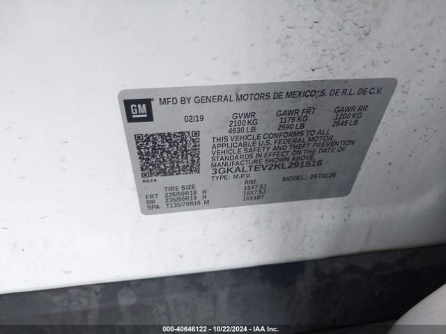 3GKALTEV2KL291516 GMC Terrain Sle