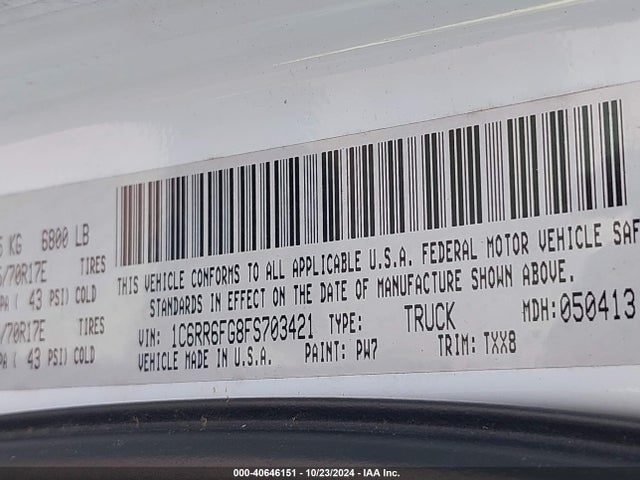 1C6RR6FG8FS703421 RAM 1500 Tradesman