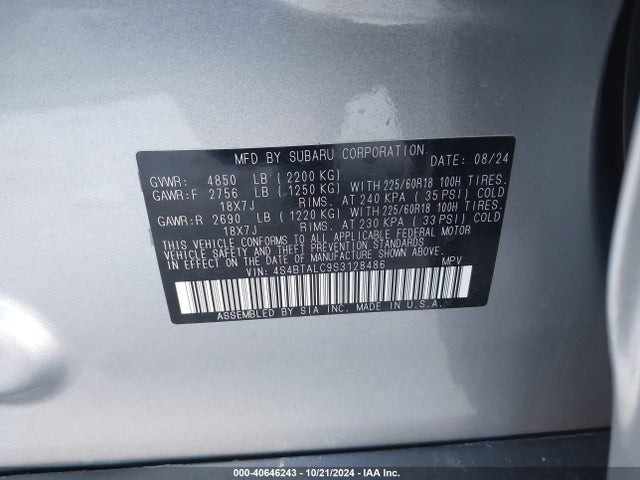 Subaru Outback Onyx Edition 2025 4S4BTALC9S3128486 Image 9