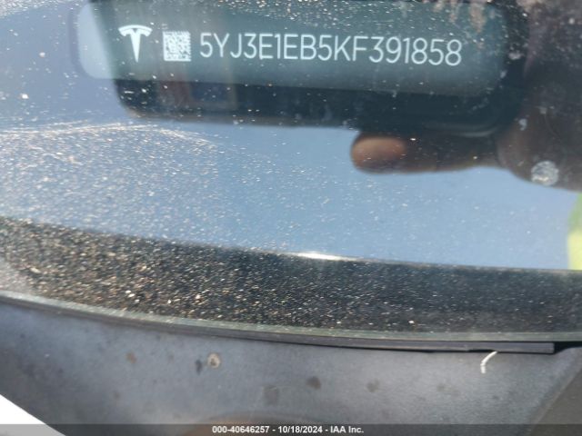 5YJ3E1EB5KF391858 Tesla Model 3 Long Range/performance