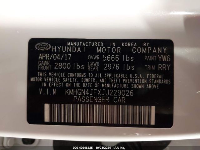 KMHGN4JFXJU229026 Genesis G80 5.0 Ultimate