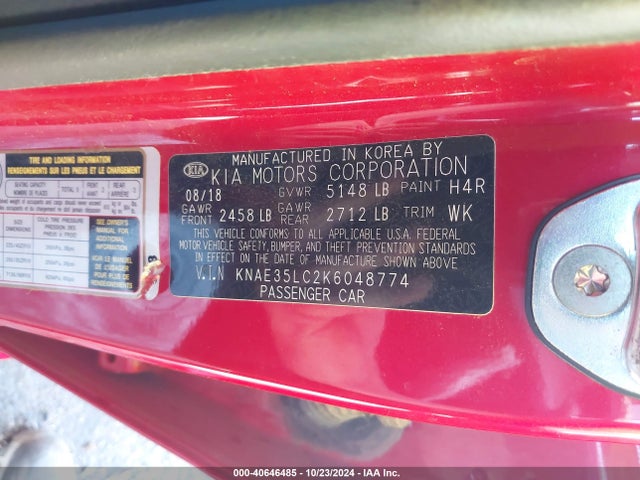 KIA STINGER GT 2019 KNAE35LC2K6048774 Image 9