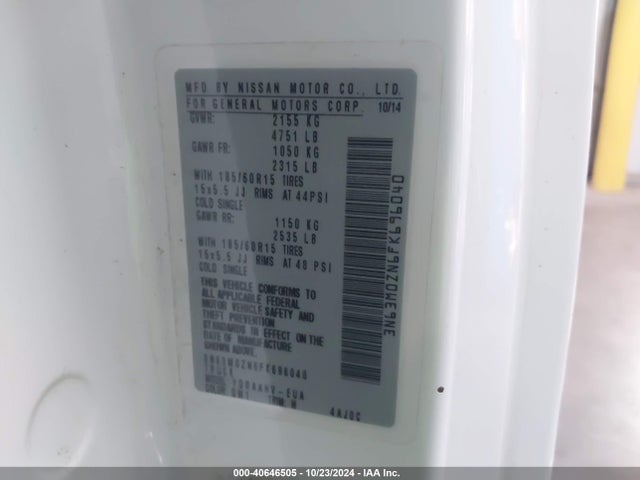 Chevrolet City Express 1lt 2015 3N63M0ZN6FK696040 Image 9