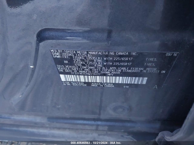 Toyota RAV4 LE 2017 2T3ZFREV2HW319227 Image 9