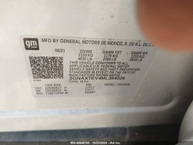 3GNAXTEV4ML394026 Chevrolet Equinox Awd 2fl