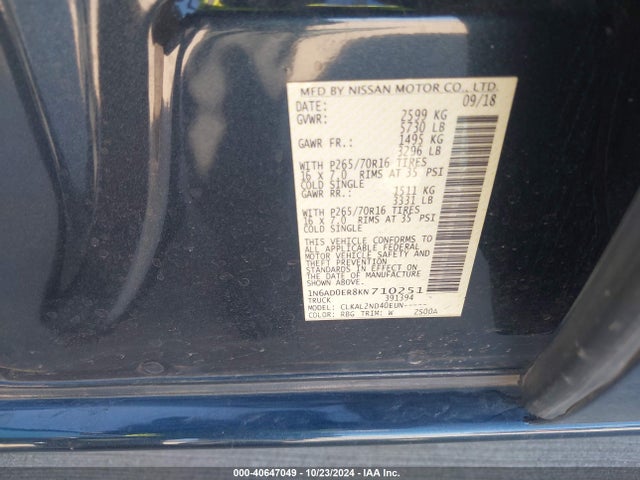 Nissan Frontier Sv 2019 1N6AD0ER8KN710251 Image 9