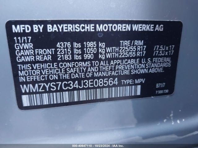 WMZYS7C34J3E08564 Mini Countryman Cooper