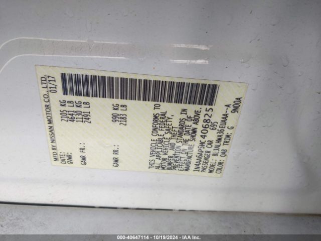 1N4AA6AP5HC406825 Nissan Maxima 3.5 Platinum