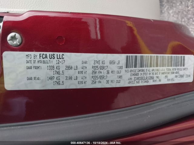 2C4RDGBG3JR163960 Dodge Grand Caravan Se