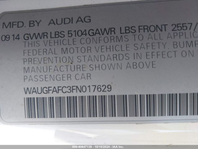 WAUGFAFC3FN017629 Audi A6 2.0t Premium
