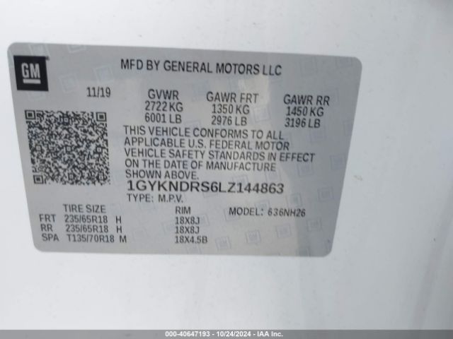 1GYKNDRS6LZ144863 Cadillac Xt5 Awd Premium Luxury