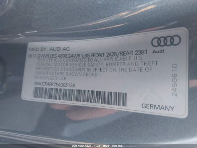 WAUCFAFR7EA005136 Audi A5 2.0t Premium