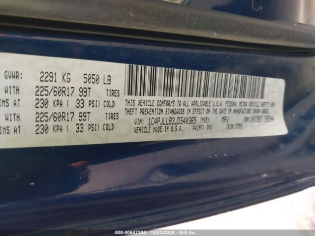 1C4PJLLB3JD540365 Jeep Cherokee Latitude Plus Fwd