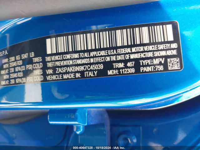 ZASPAKBN9K7C45039 Alfa Romeo Stelvio Ti Sport Awd