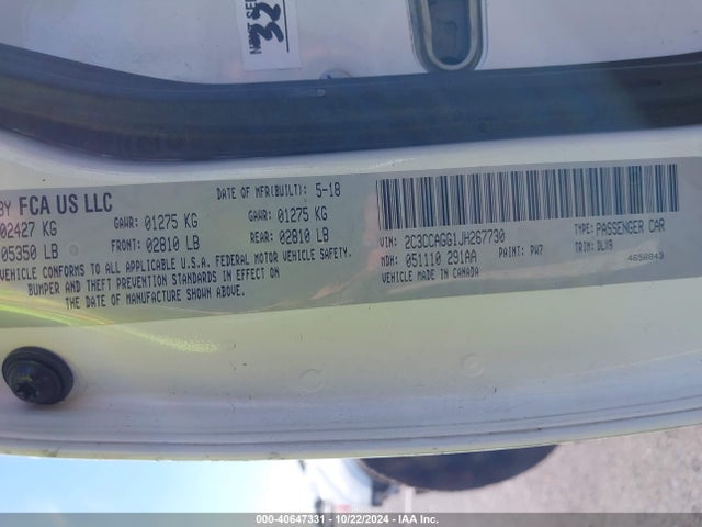 2C3CCAGG1JH267730 Chrysler 300 300s Awd