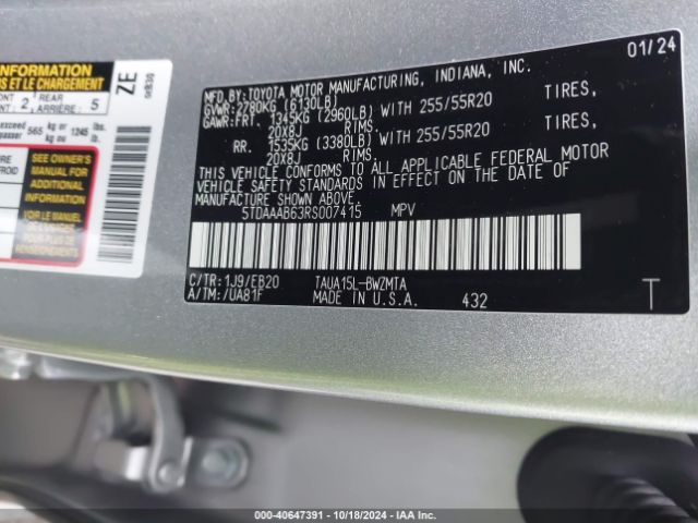 5TDAAAB63RS007415 Lexus Tx 350 Premium