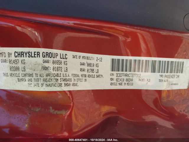 2012 FIAT 500 3C3CFFARXCT277312 Photo 8