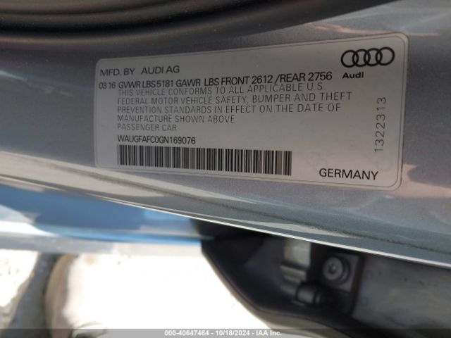 WAUGFAFC0GN169076 Audi A6 2.0t Premium Plus