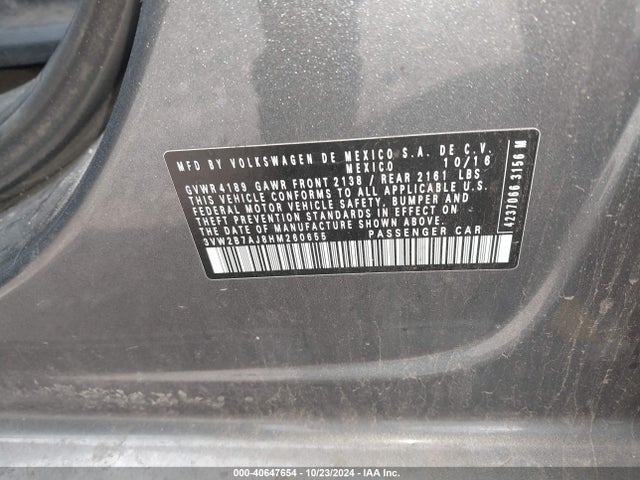 Volkswagen Jetta 1.4t S 2017 3VW2B7AJ8HM260655 Image 9