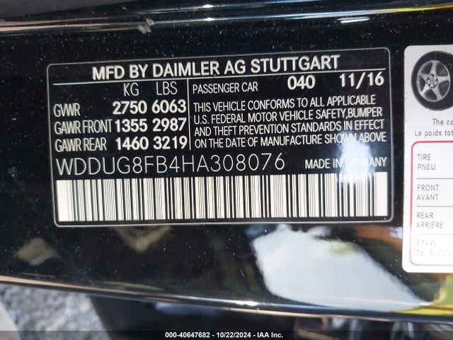 WDDUG8FB4HA308076 Mercedes-Benz S 550 4matic
