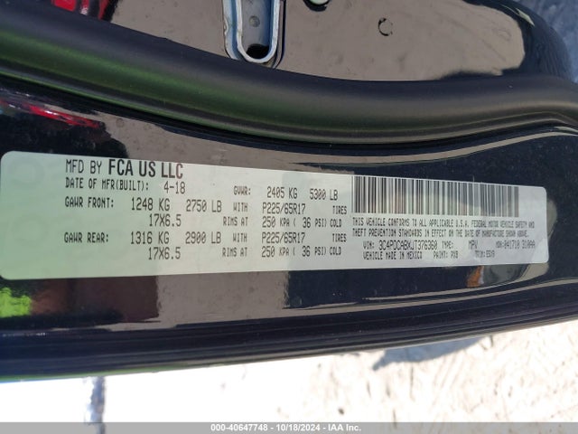 3C4PDCABXJT376360 Dodge JOURNEY SE