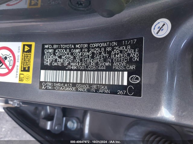 JTHBK1GG1J2261444 Lexus ES 350