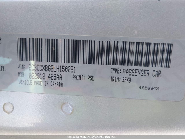 Dodge Charger Sxt Rwd 2020 2C3CDXBG2LH150281 Image 9
