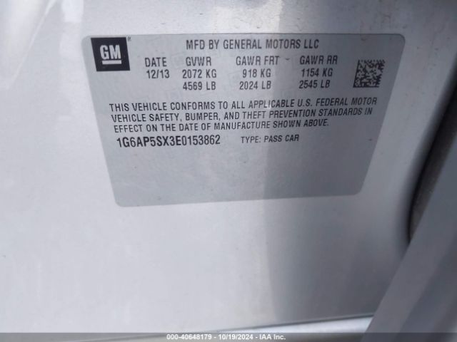 1G6AP5SX3E0153862 Cadillac Cts Standard