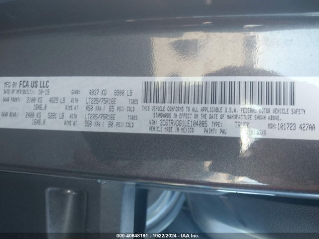 3C6TRVDG1LE104085 RAM Promaster 2500 High Roof 159 Wb