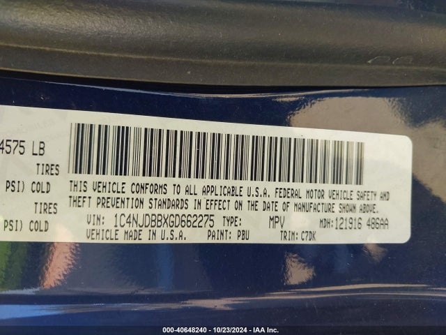 Jeep Compass Sport 2016 1C4NJDBBXGD662275 Image 9