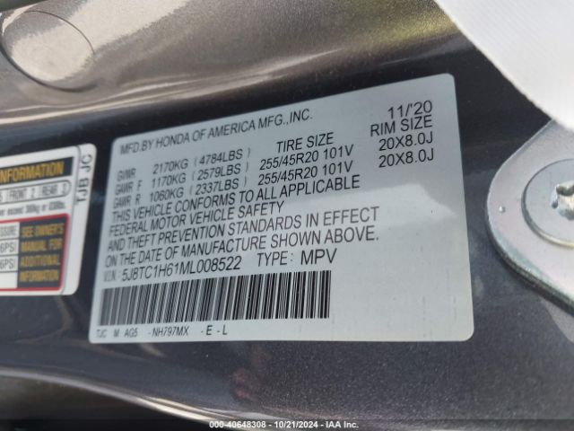 5J8TC1H61ML008522 Acura Rdx A-spec Package