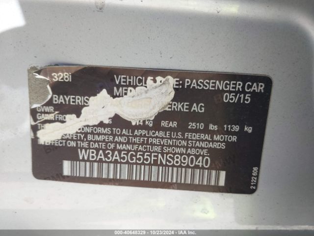 WBA3A5G55FNS89040 BMW 328I