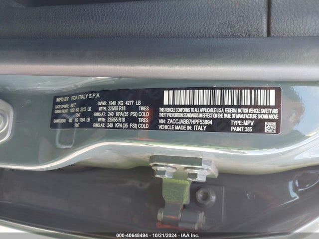 ZACCJABB7HPF53894 Jeep Renegade Latitude Fwd
