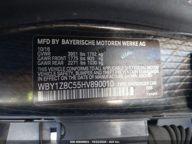 WBY1Z8C55HV890010 BMW I3 94 Ah W/range Extender