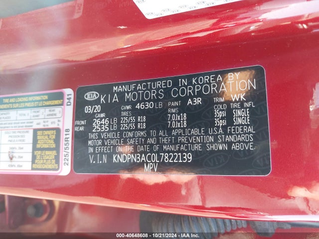 KIA Sportage Ex 2020 KNDPN3AC0L7822139 Image 9