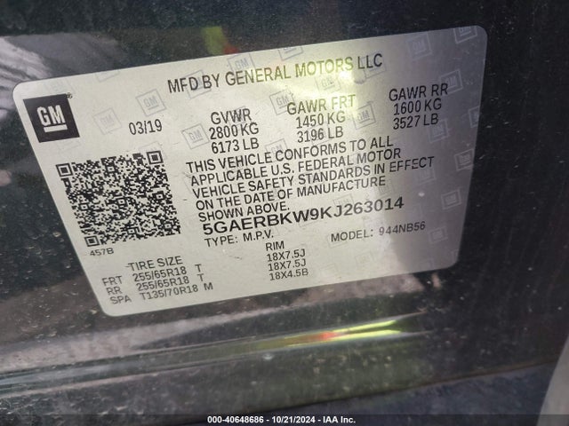 5GAERBKW9KJ263014 Buick Enclave Fwd Essence