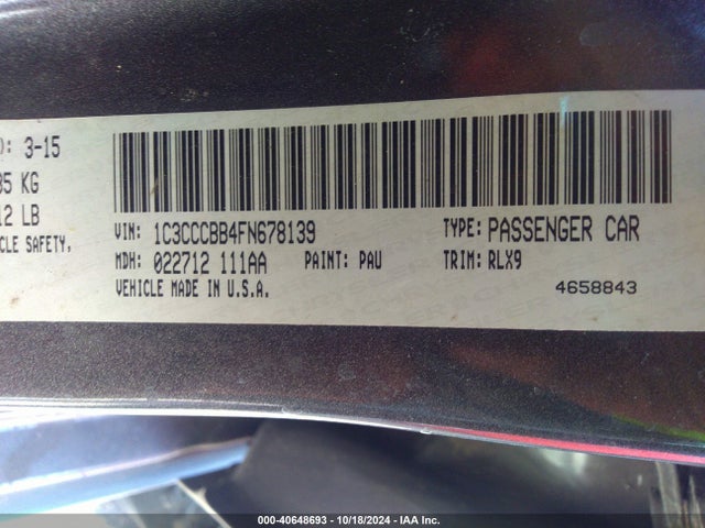 1C3CCCBB4FN678139 Chrysler 200 S