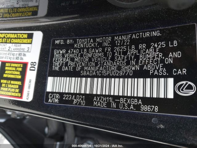 58ADA1C15PU029770 Lexus ES 300H