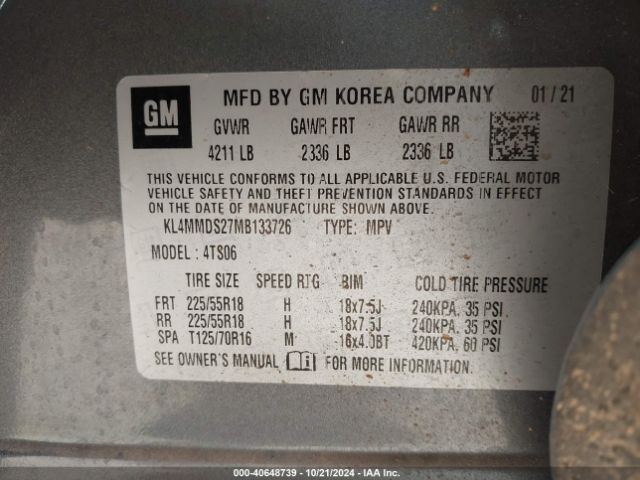 KL4MMDS27MB133726 Buick Encore Gx Fwd Select