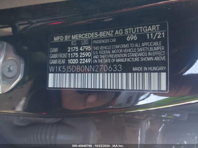 W1K5J5DB0NN270633 Mercedes-Benz Amg Cla 45 4matic